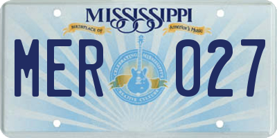 MS license plate MER027