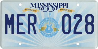 MS license plate MER028