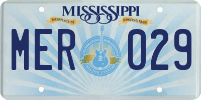 MS license plate MER029