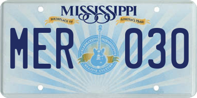 MS license plate MER030