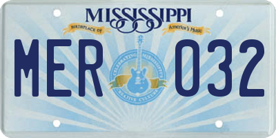 MS license plate MER032