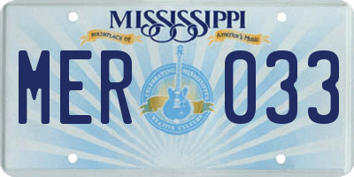 MS license plate MER033