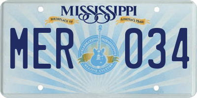 MS license plate MER034