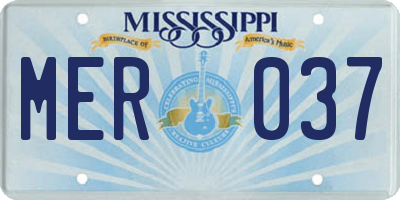 MS license plate MER037