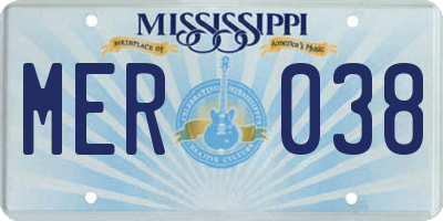 MS license plate MER038