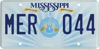 MS license plate MER044