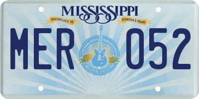 MS license plate MER052