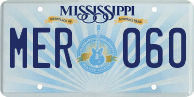 MS license plate MER060