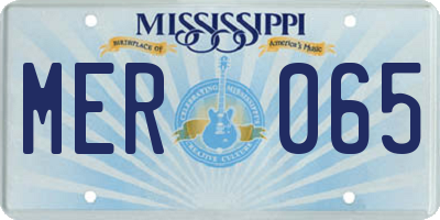 MS license plate MER065