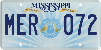 MS license plate MER072