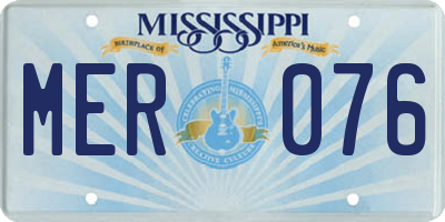 MS license plate MER076