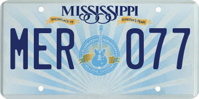 MS license plate MER077