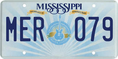 MS license plate MER079