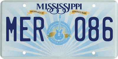MS license plate MER086