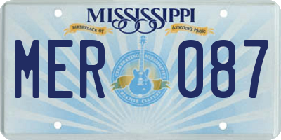 MS license plate MER087