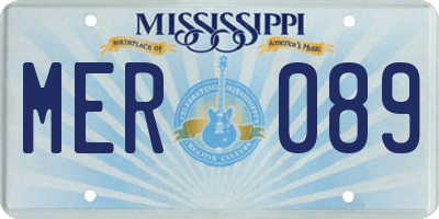 MS license plate MER089