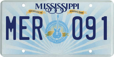 MS license plate MER091