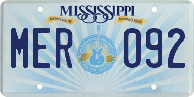 MS license plate MER092