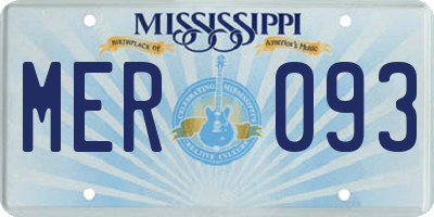 MS license plate MER093