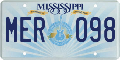 MS license plate MER098