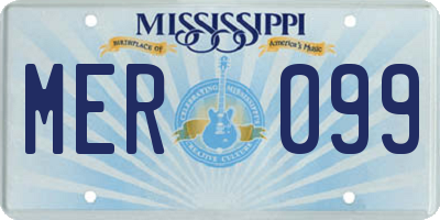 MS license plate MER099