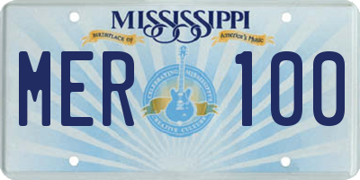 MS license plate MER100