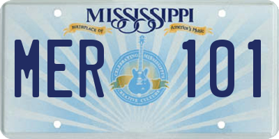 MS license plate MER101