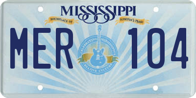 MS license plate MER104