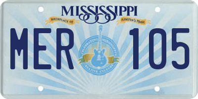 MS license plate MER105