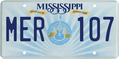 MS license plate MER107