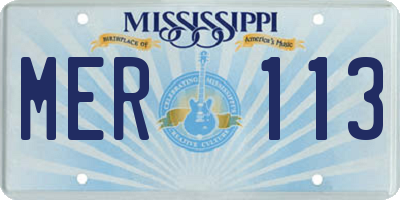 MS license plate MER113