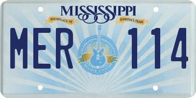 MS license plate MER114
