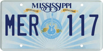MS license plate MER117