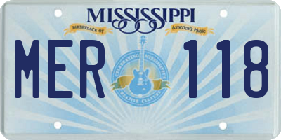MS license plate MER118
