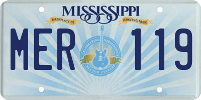 MS license plate MER119