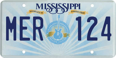 MS license plate MER124
