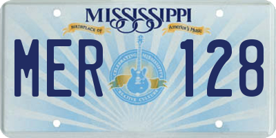 MS license plate MER128