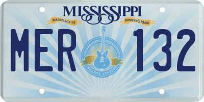 MS license plate MER132