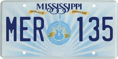 MS license plate MER135