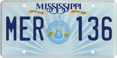 MS license plate MER136