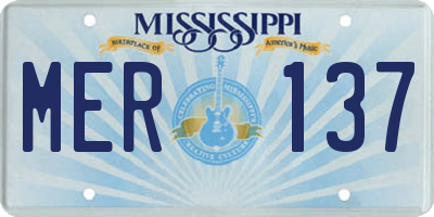 MS license plate MER137