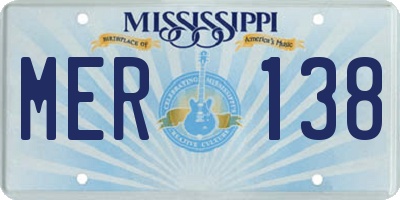 MS license plate MER138