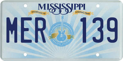 MS license plate MER139