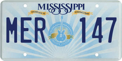MS license plate MER147