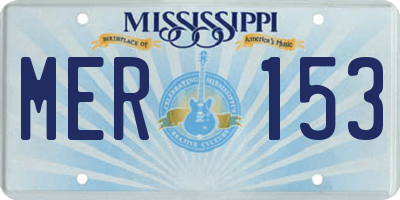 MS license plate MER153