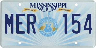 MS license plate MER154