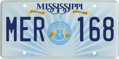 MS license plate MER168