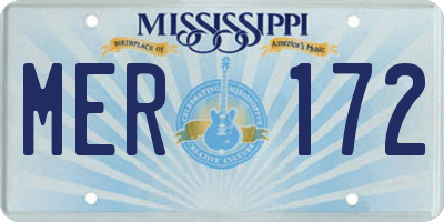 MS license plate MER172