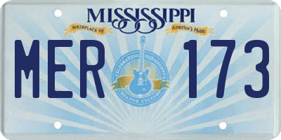 MS license plate MER173
