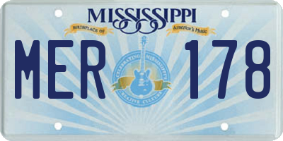 MS license plate MER178